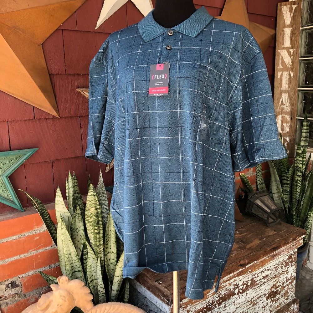 NWT Van Heusen Plaid Button Down Shirt Big & Tall Size 2XL